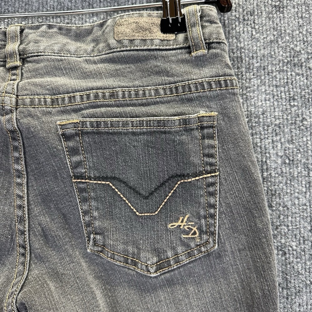 Harley Davidson Jeans Women's Size 2β Gray Boot Cut Flare Stretch - Picture 7 of 11